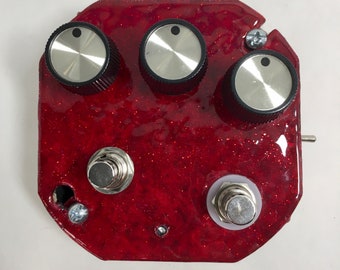 DELUXE Bastard Son of Harmonic Jerk-U-Lator Fuzz w Bass Boost, Voltage Starve, Oscillation/Feedback and Momentary On/Off Stutter