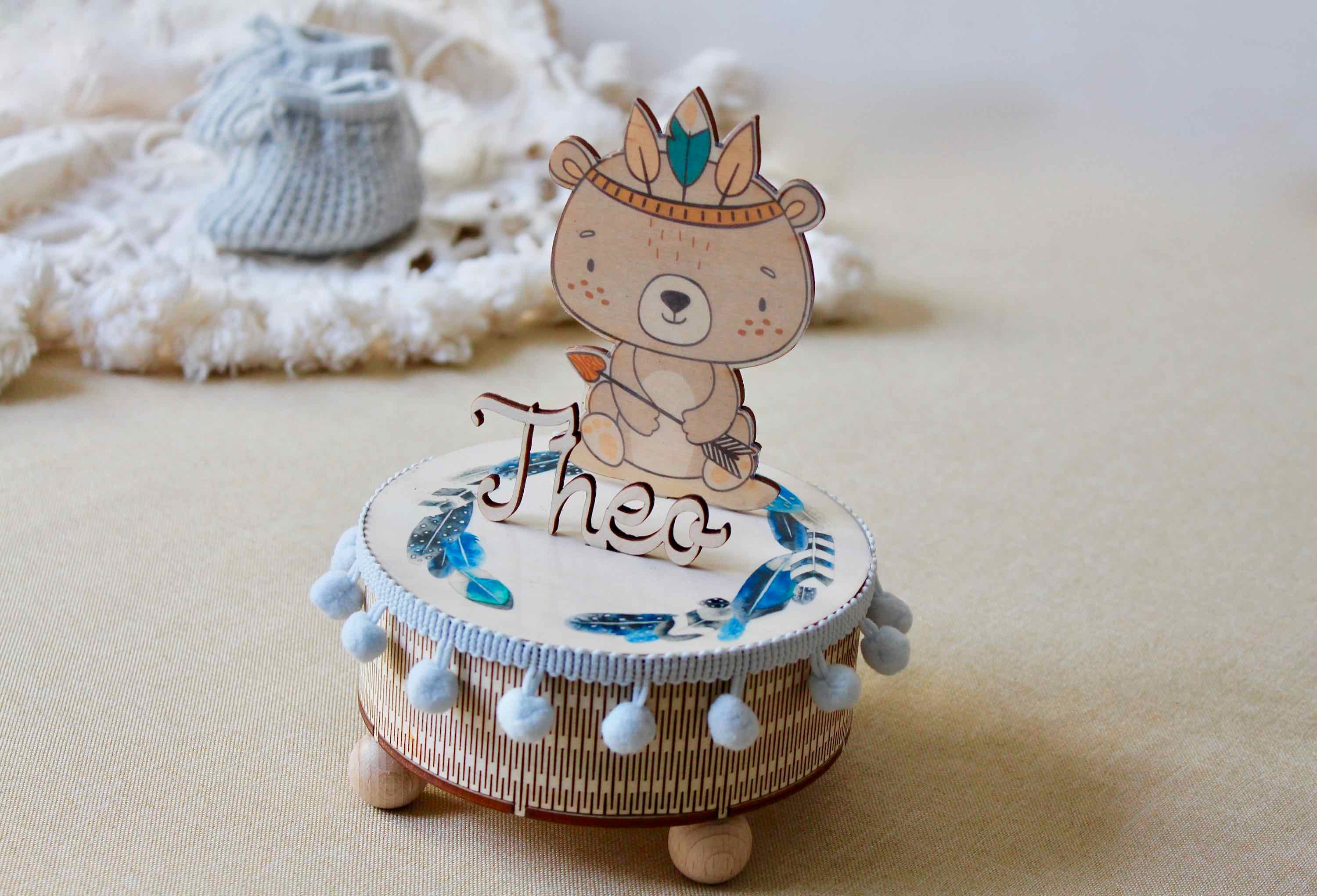 Music Box Bear Personalized Music Box Baby Gift Boy Indian Etsy UK