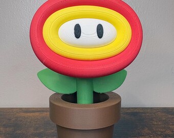 3D Printed Potted Fire Flower Decoration
