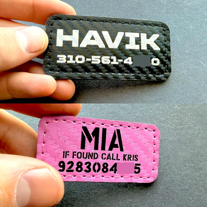 Custom Faux Leather Name Patch for Dog Cat Harness, Collar, Backpack image 5