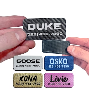 Custom Faux Leather Name Patch for Dog Cat Harness, Collar, Backpack