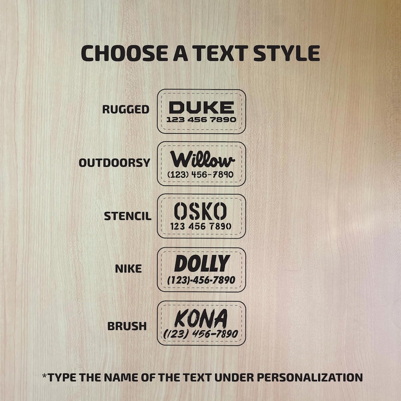 Custom Faux Leather Name Patch for Dog Cat Harness, Collar, Backpack image 10