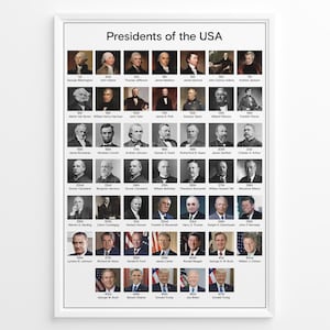 Póster PRESIDENTES DE EE. UU., 47 presidentes, material educativo, imprimible, PDF