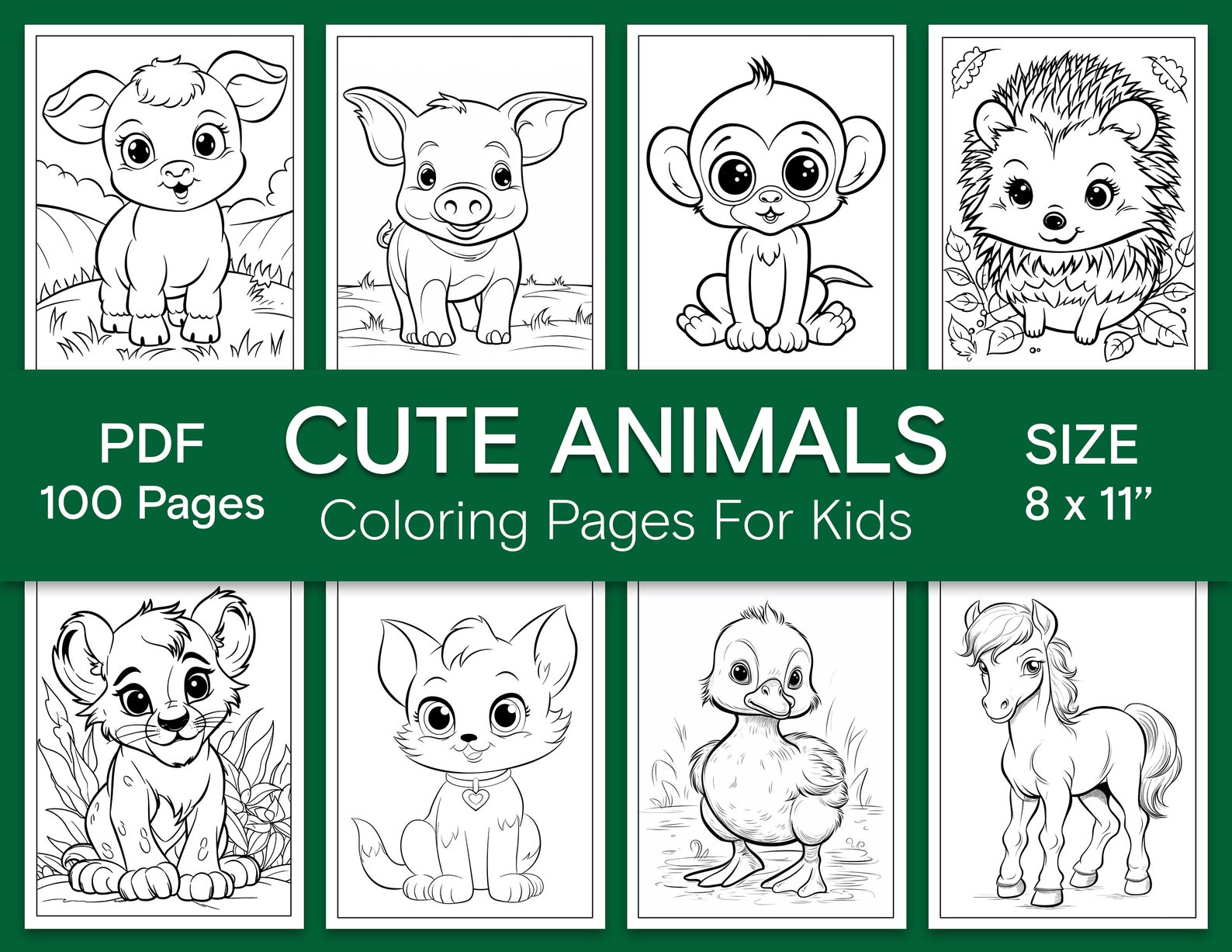 Desenhos de animais para colorir | 100 desenhos para imprimir (PDF ...