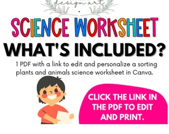 science worksheets etsy uk