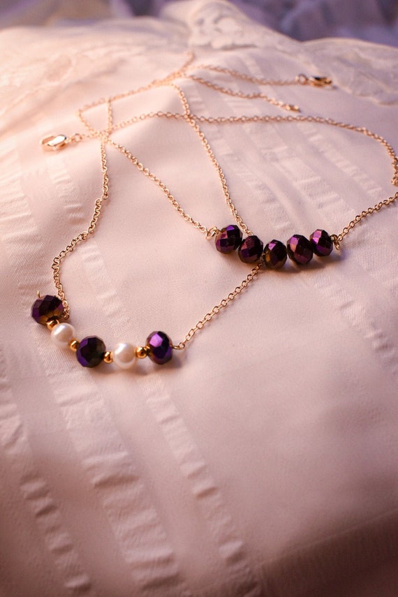 Purple bead hotsell necklace