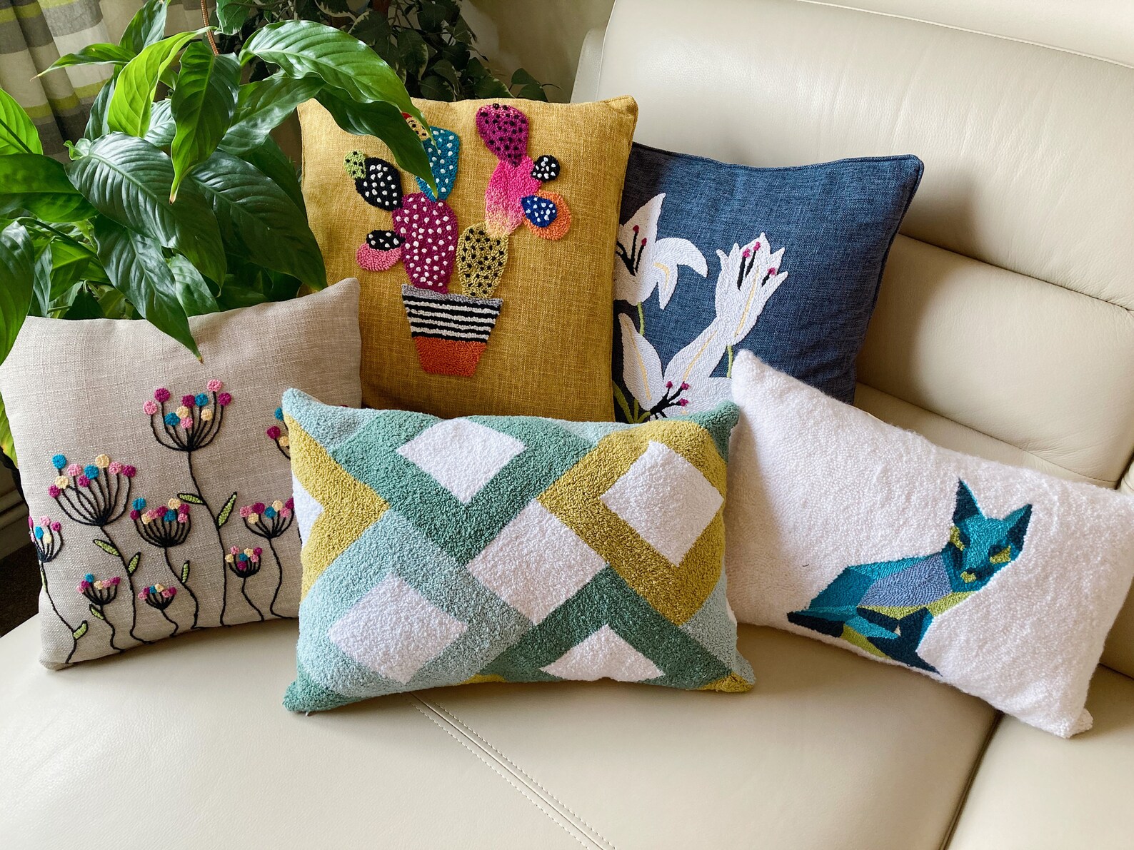 Luxury Punch needle cushion/ pillow/ textured cushions/ Etsy