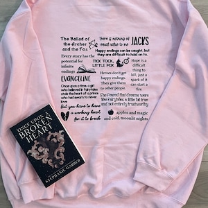 Once Upon a Broken Heart Book Series by Stephanie Garber Quotes Sweatshirt | The Ballad Of Never After Merch | A Curse for True Love Merch