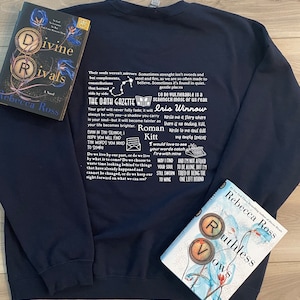 READ DESCRIPTION. Divine Rivals and Ruthless Vows by Rebecca Ross Book Quotes Sweatshirt | Divine Rivals Book Merch | Letters of Enchantment