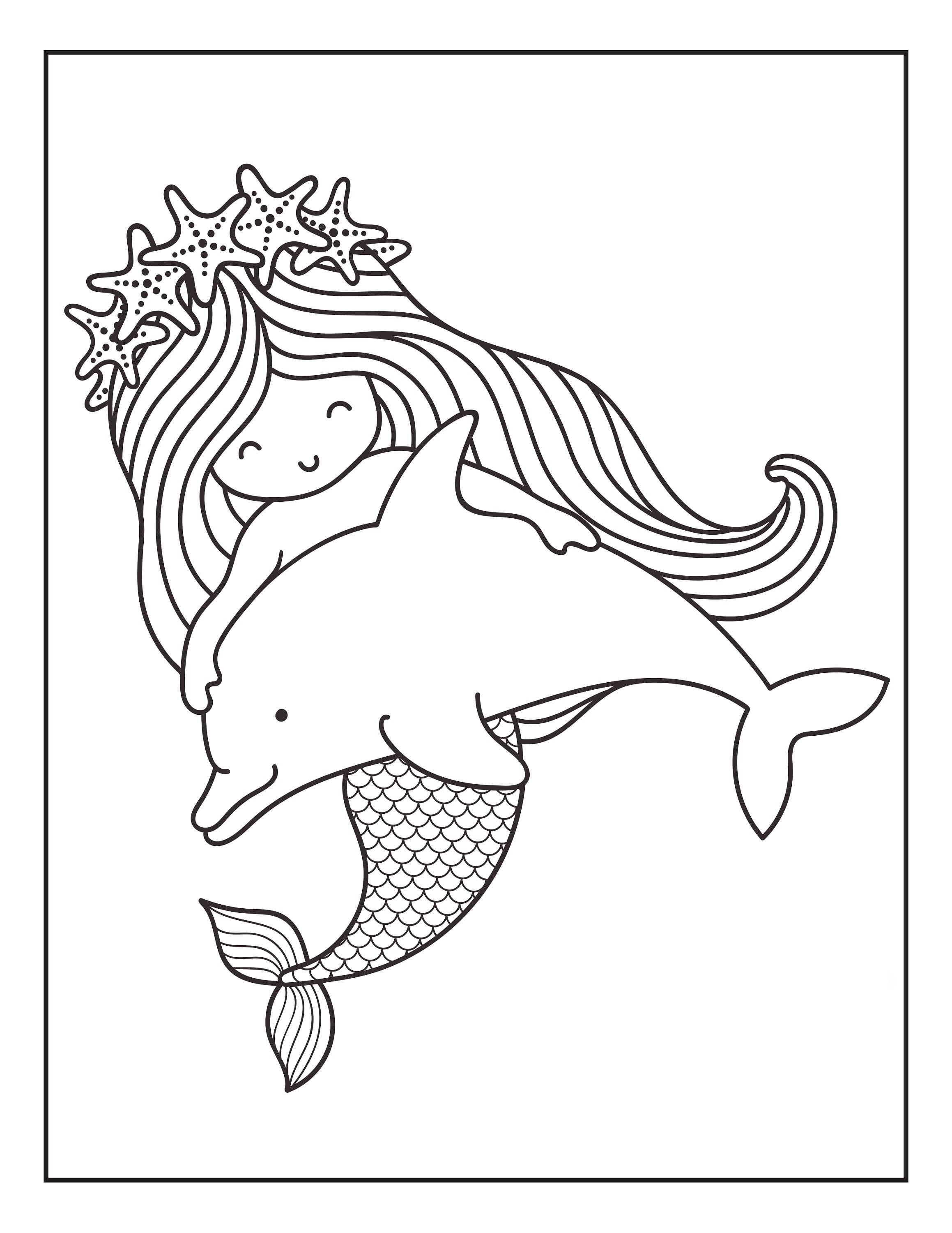 Mermaid Coloring Pages 12 Printable Mermaid Coloring Pages | Etsy