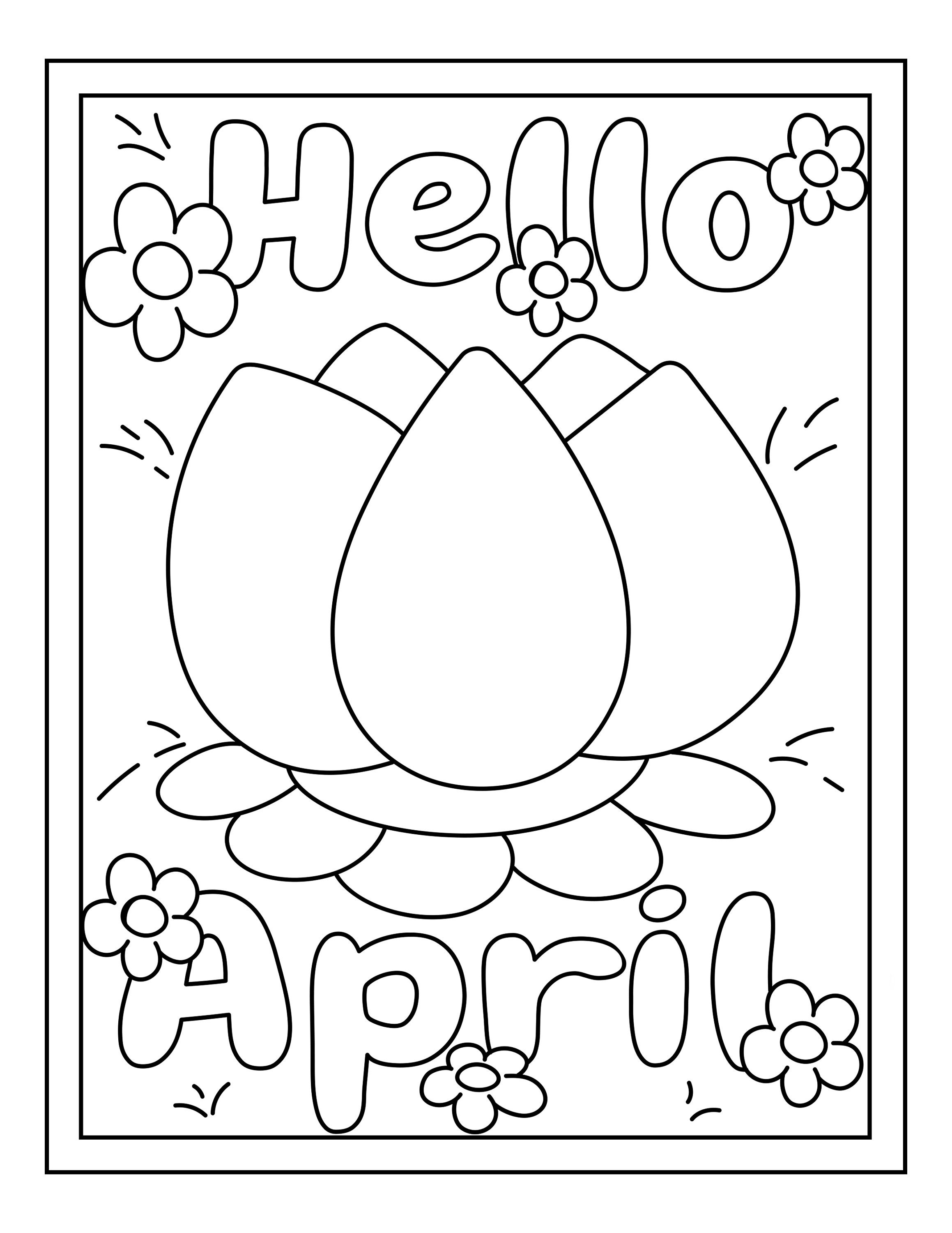 Printable Spring Colouring for Kids Spring Activity Colouring | Etsy