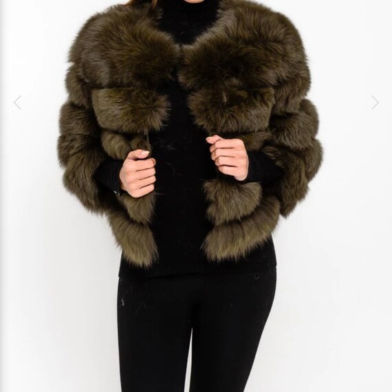 faux fur olive green jacket