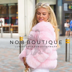 Candy Pink Faux Fur Classic 5 Row Jacket - Custom Shade