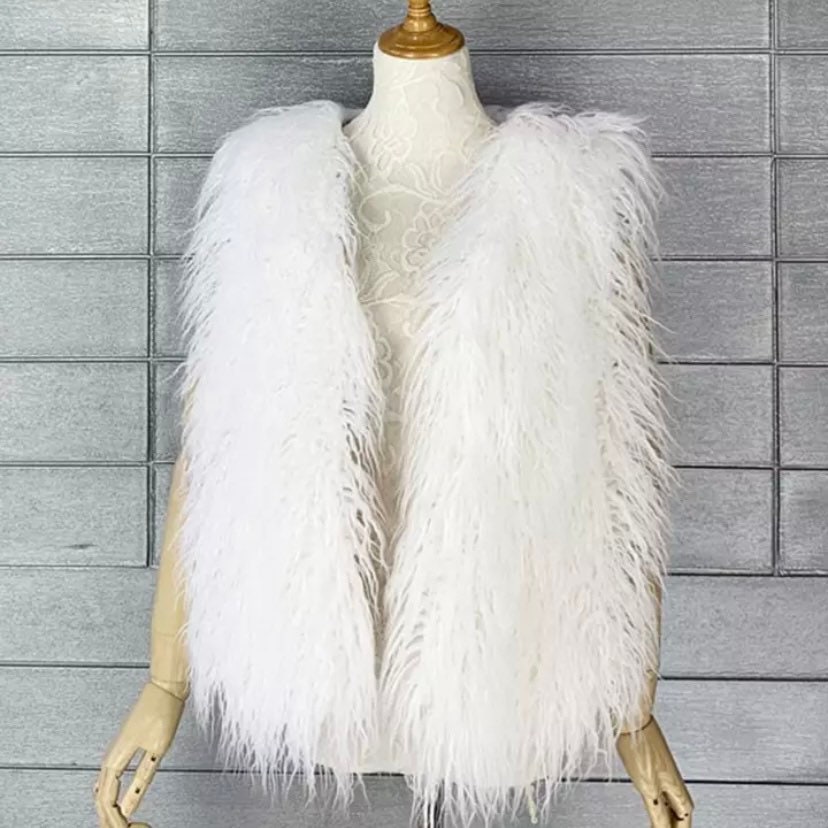 Shaggy faux fur gilet sale