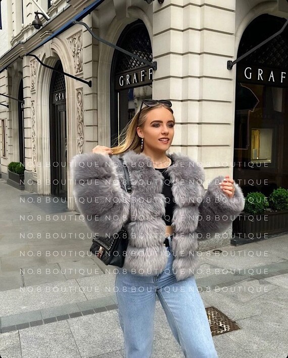 Faux Fur Classic 5 Row Jacket - Etsy 