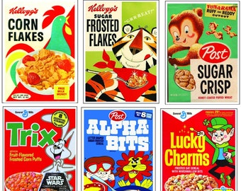 Vintage Cereal Box Fridge Magnets | Retro Magnets | Fun Magnets | Magnets for Fridge | Nostalgic