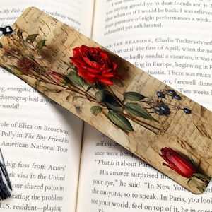 Vintage Bookmark, Roses Bookmark, Vintage Rose Bookmark