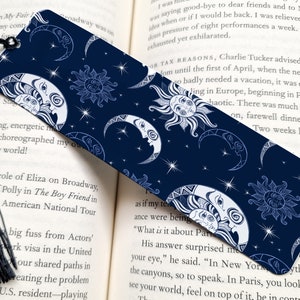 Moon and Sun bookmark, Night and Day Bookmark, Celestial Bookmark, Sun Bookmark, Moon Bookmark. Sky Bookmark