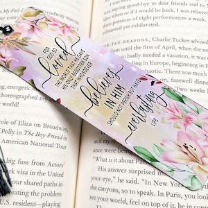 Scripture bookmark, Faith Bookmark, Bible verse bookmark, Religious Bookmark, Christian Bookmark, Tassel Bookmark
