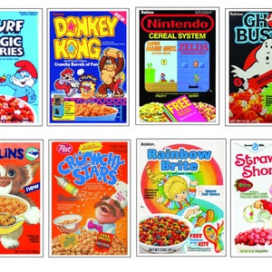 Vintage Cereal Box Fridge Magnets, Retro Magnets, Fun Magnets, Magnets for Fridge, Nostalgic, Retro 80s Cereal, Retro Thin Fridge Magnets,