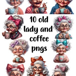alte Damen png, lustige alte Damen Clipart, alte Dame und Kaffee, alte Dame Sublimation, verrückte alte Dame, lustige Oma png, alte Dame Bundle Png