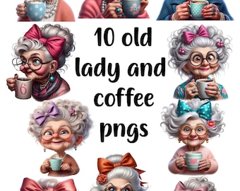 vecchie signore png, divertenti vecchie signore Clipart, vecchia signora e caffè, vecchia signora sublimazione, vecchia signora pazza, divertente nonna png, vecchia signora bundle Png