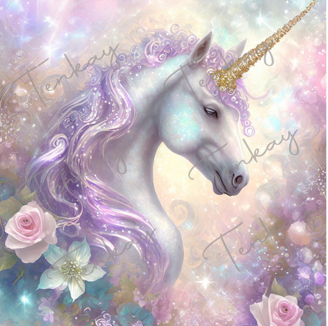 Unicorn Digital Art, Unicorn Bundle, Junk Journal Pages, Junk Journal ...
