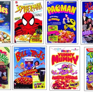 Cereal Magnets, vintage cereal, Retro Magnets, Fun Magnets, Magnets for Fridge, Retro 80s Cereal, Retro Thin Fridge Magnets, image 1