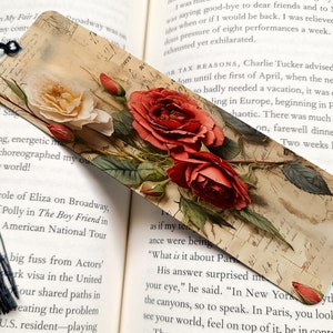 Vintage Bookmark, Roses Bookmark, Vintage Rose Bookmark