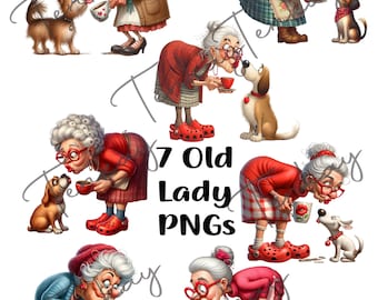old ladies png, funny old ladies Clipart, Old lady and Coffee, Old lady and dog, Old Lady Sublimation, crazy old ladies, Download