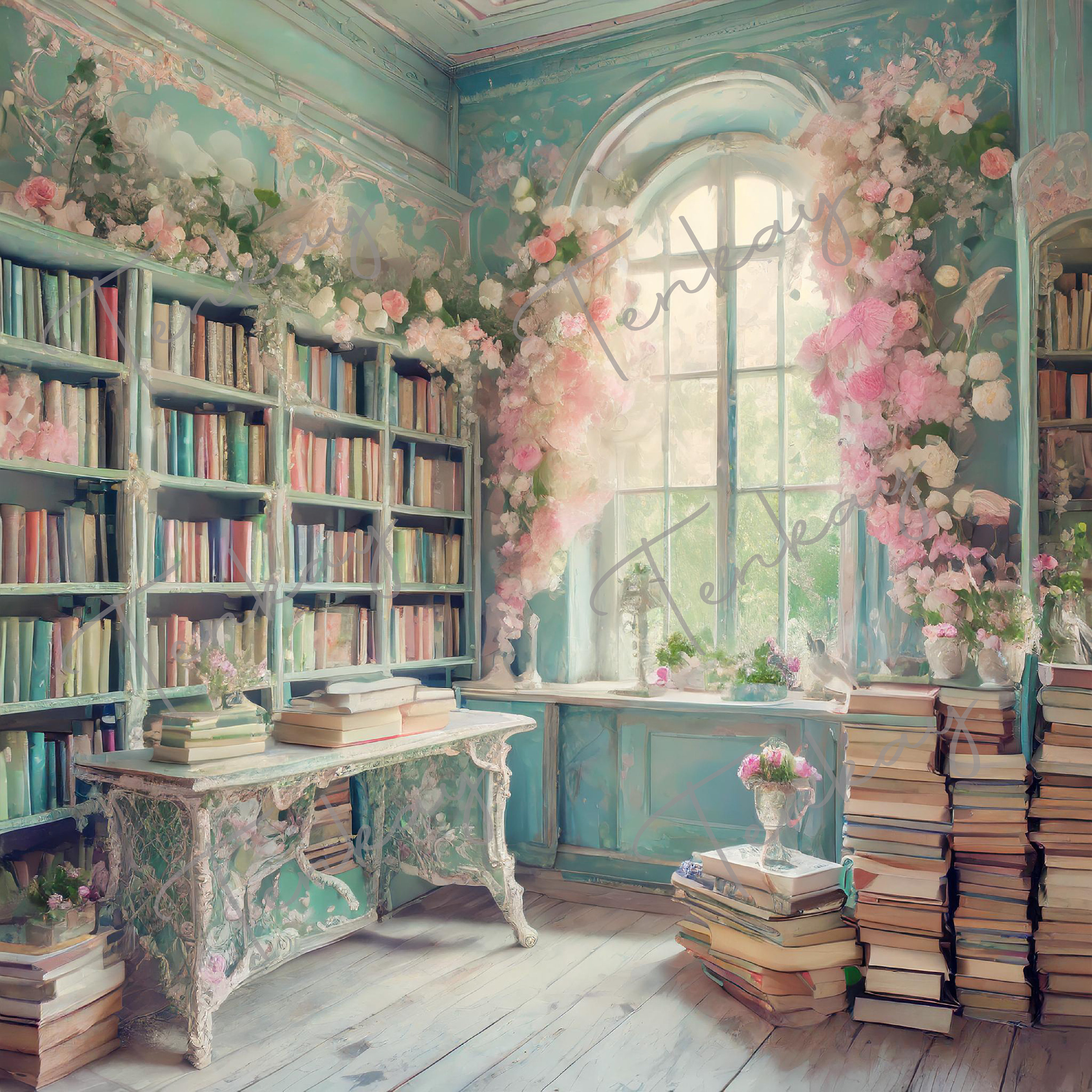 Shabby Chic Library, Rustic Library, Shabby Chic Books, Junk