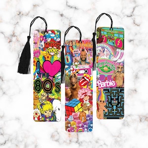 80’s bookmark, Set of 3 Bookmarks, I love the 80’s bookmark, Retro Bookmark, love the 80’s, Laminate Bookmark, tassel bookmark