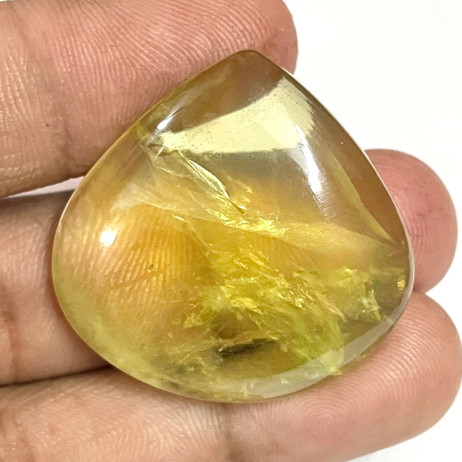 Natural Lemon Quartz Heartshaphe Cabochon Lemon Quartz Loose Etsy