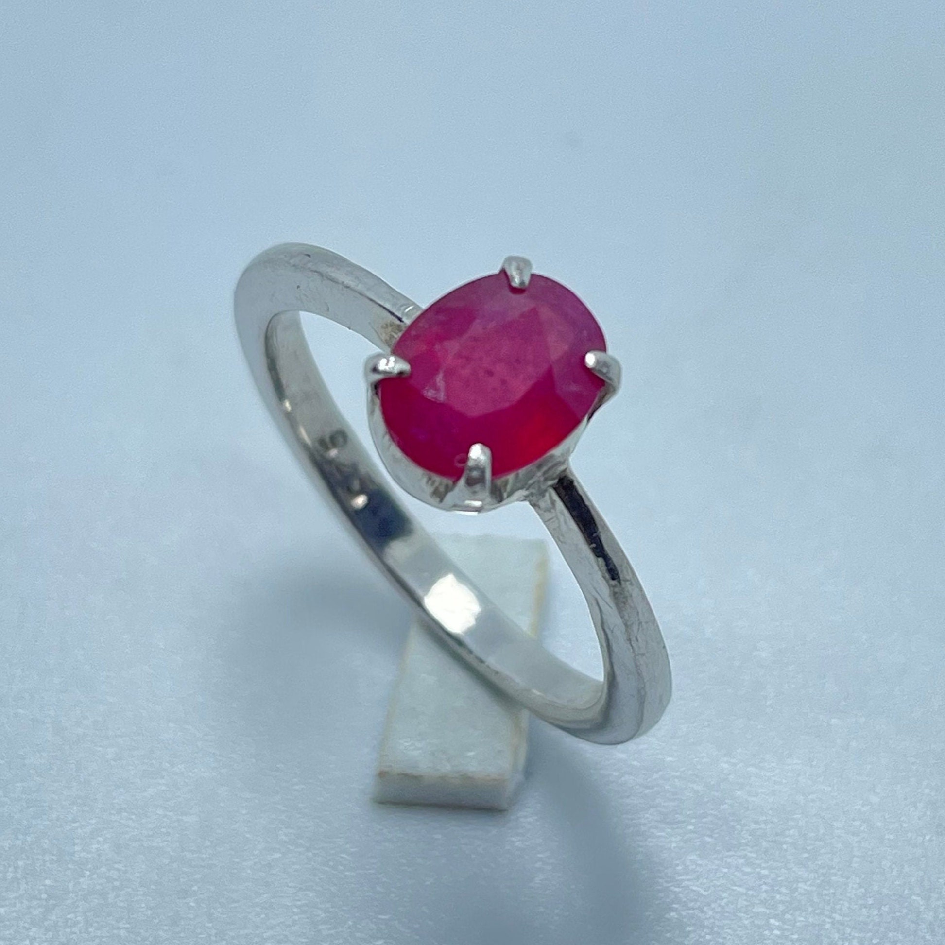 Natural Ruby Silver Ring 925 Sterling Silver Ring | Etsy UK