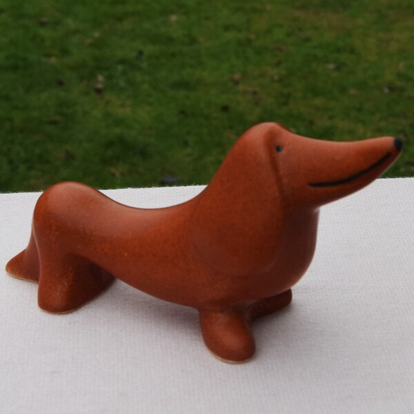 Art pottery DACHSHUND DOG Lisa Larson Gustavsberg Sweden Free Shipping