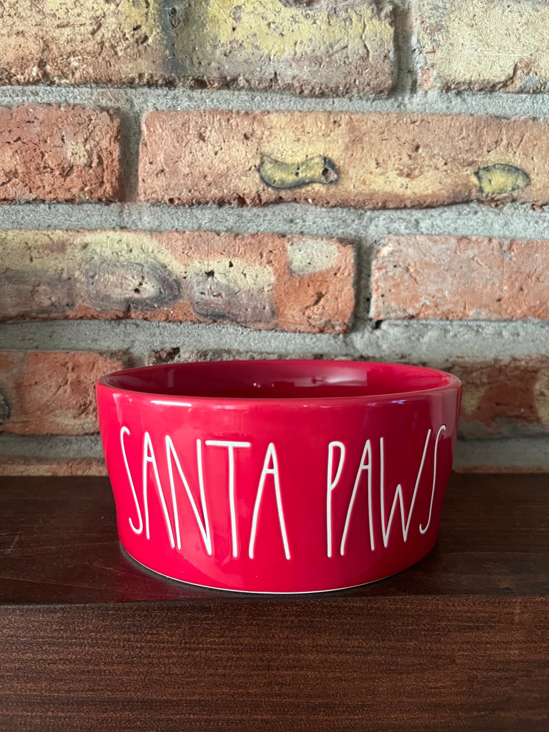 Rae Dunn Large santa Paws Dog Food Bowl Etsy