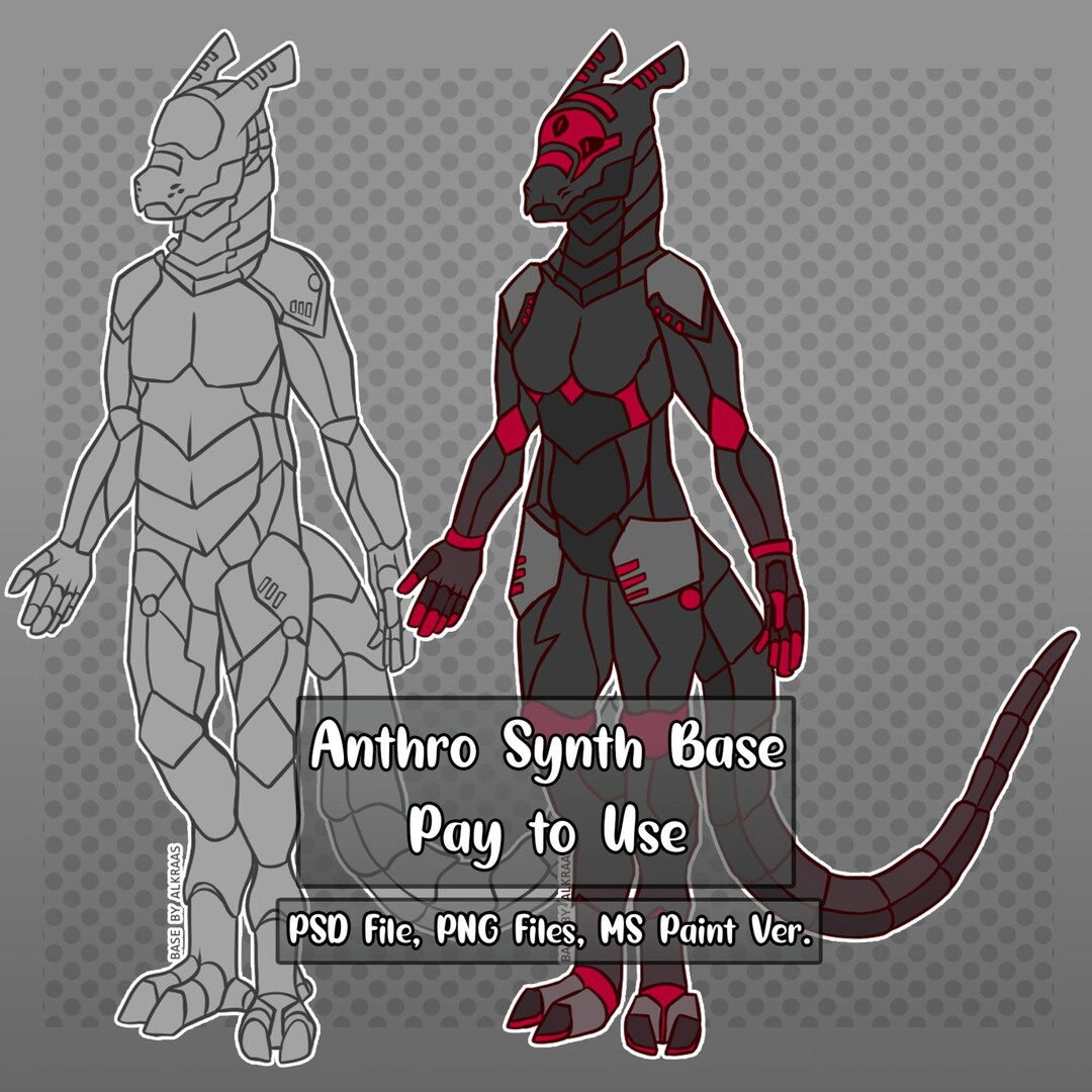 Synth Base Furry Anthro Mech Robot Lineart Etsy