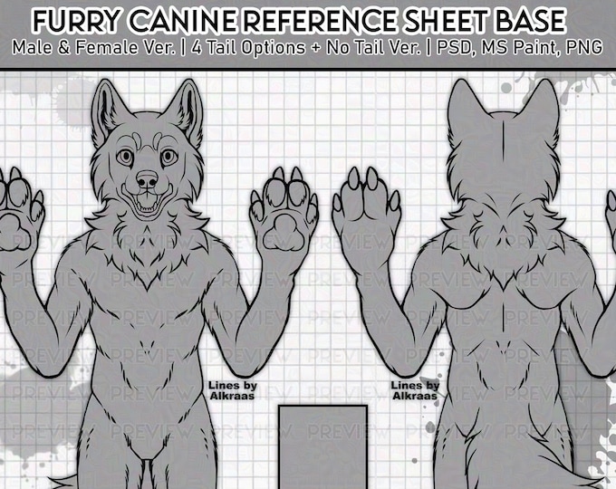Canine Reference Sheet Base Template PSD File - Etsy Canada