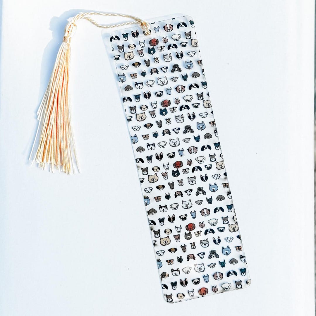 Puppy Faces Bookmark: Acrylic Reader Gift With Tassel - Etsy