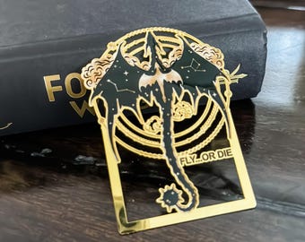Dragon Bookmark: Onyx Storm Inspired Metal Bookmark