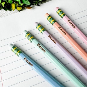Personalized Pencils, Engraved Pencil, Back to School, Student Gift, Teacher Gift, Ticonderoga Pencils, Pastel Pencils, Customized Pencils