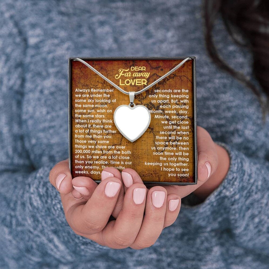 Long distance relationship gift for boyfriend Locket necklace Etsy