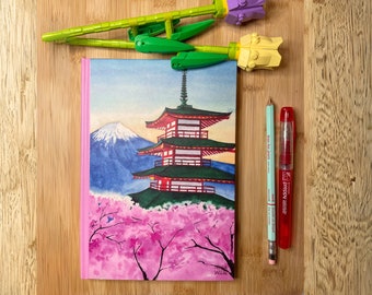 Japan Themen-Journal, Hardcover-Notizbuch mit linierten, gepunkteten oder leeren Seiten