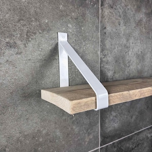 Maison DAM - 1x Suporte de prateleira industrial clássico 15, 20 e 30cm - Branco - Suportes de prateleira - Suporte de parede