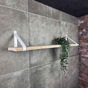 Maison DAM - Industrial shelf support (2x piece) classic 15, 20 and 30cm - White - iron - metal - wall bracket - traditional - welded