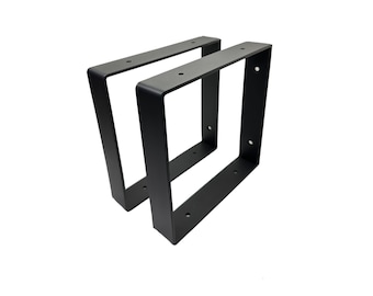 Maison DAM - 2x Industrial square shelf brackets | Matt black powder coated shelf brackets | Steel shelf brackets | Metal shelf brackets