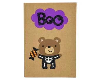 Boo teddy bear card