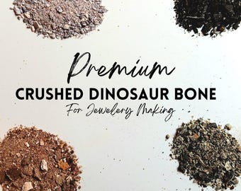 Premium Crushed Dinosaur Bone Inlay Mix - For Jewelry Making - 4 Dinosaur Varieties