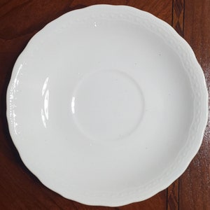 Antique Circa 1887-1935 Societe Ceramique Maestricht Made in Holland Saucer White Embossed