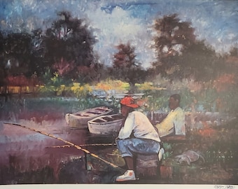William Tolliver Estate Signed Lithograph - 'Waiting for the Big One'